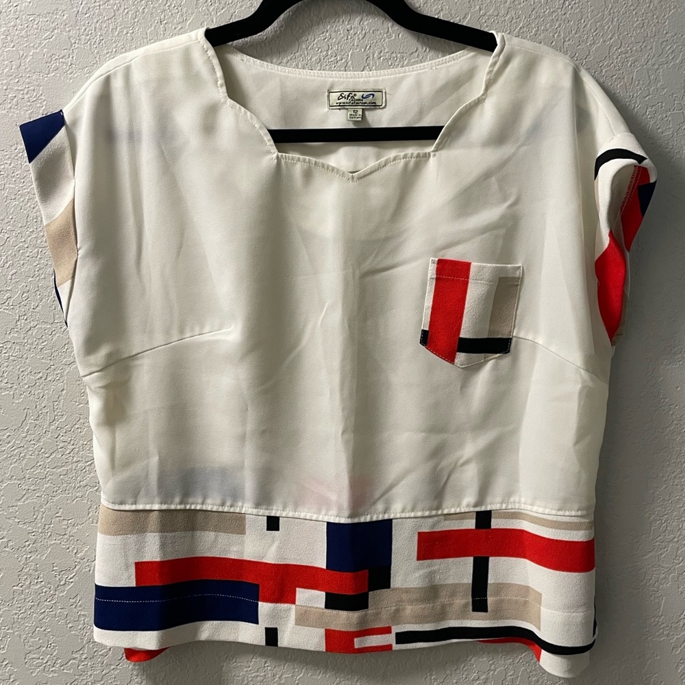 Stylish Women's Color Block Blouse